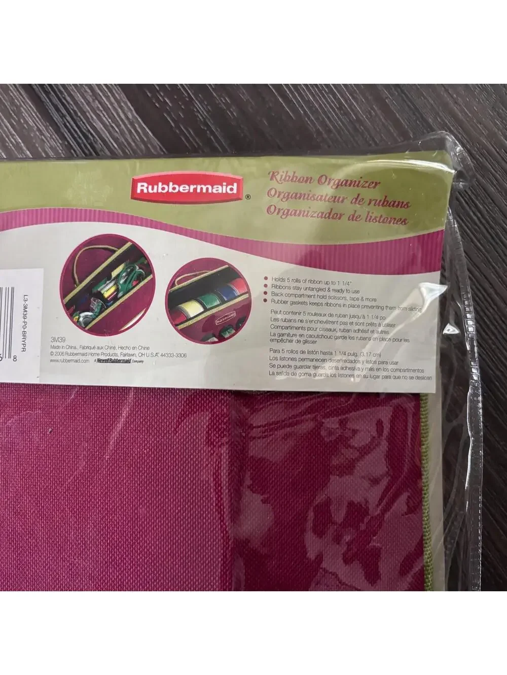Vintage Rubbermaid Ribbon Organizer Home Craft Storage Carrying Case Red Green